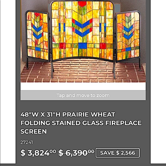 Antique Victorian Stained Glass Fireplace Screen - Picture 2 of 2